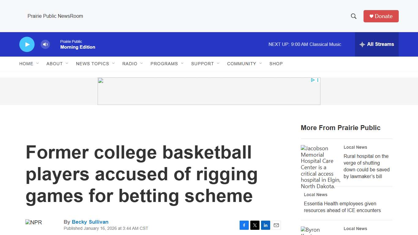 Former college basketball players accused of rigging games for betting scheme | Prairie Public